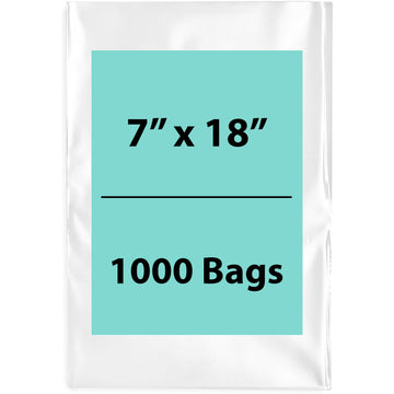 Clear Poly Bags Thickness: 4 Mil Size: 7 inch (width) X 18 inch (Height) Pack of 1000 Bags